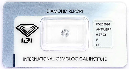 Foto 1 - Diamant 0,37 Carat Brillant IGI Lupenrein Top Wesselton, D6276