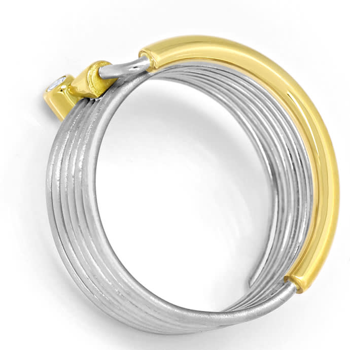 Foto 3 - Trendiger Design-Ring Platin und Gelbgold mit Brillant, S2197