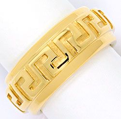 Foto 1 - Gelbgold-Ring sehr schönes Erhabenes Mäander Muster 18K, S4664