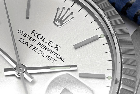 Foto 3 - Rolex Oyster Datejust Herren Uhr in Stahl Hai Lederband, U2401